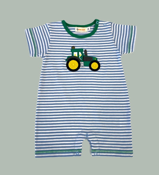 Luigi Kids - Boy Green Tractor Romper