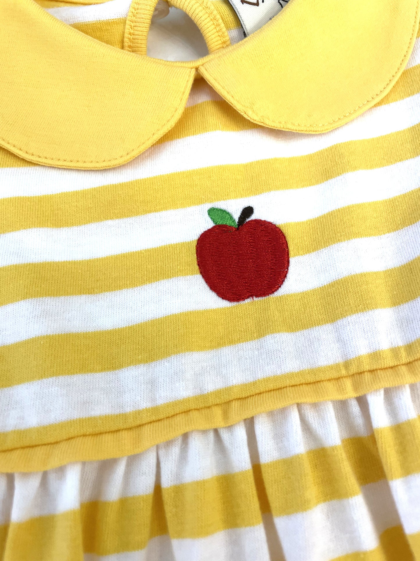 Luigi Kids - Yellow Stripe Apple Dress