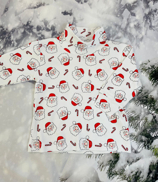 Luigi Kids - Santa Print Turtleneck