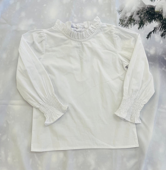 Lulu Bebe - Ruffle Collar Shirt White