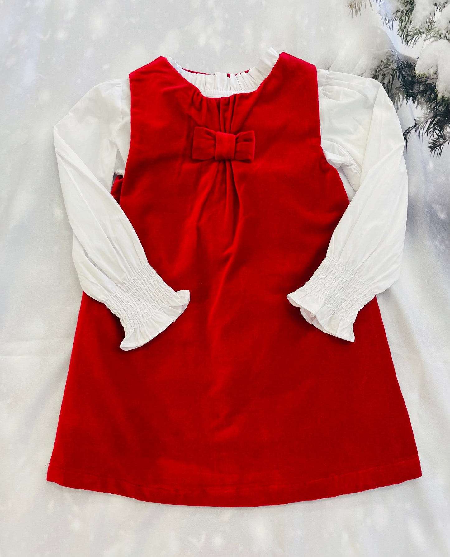 Lulu Bebe - Red Velvet Jumper Dress