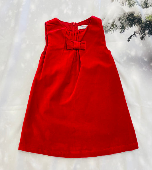 Lulu Bebe - Red Velvet Jumper Dress