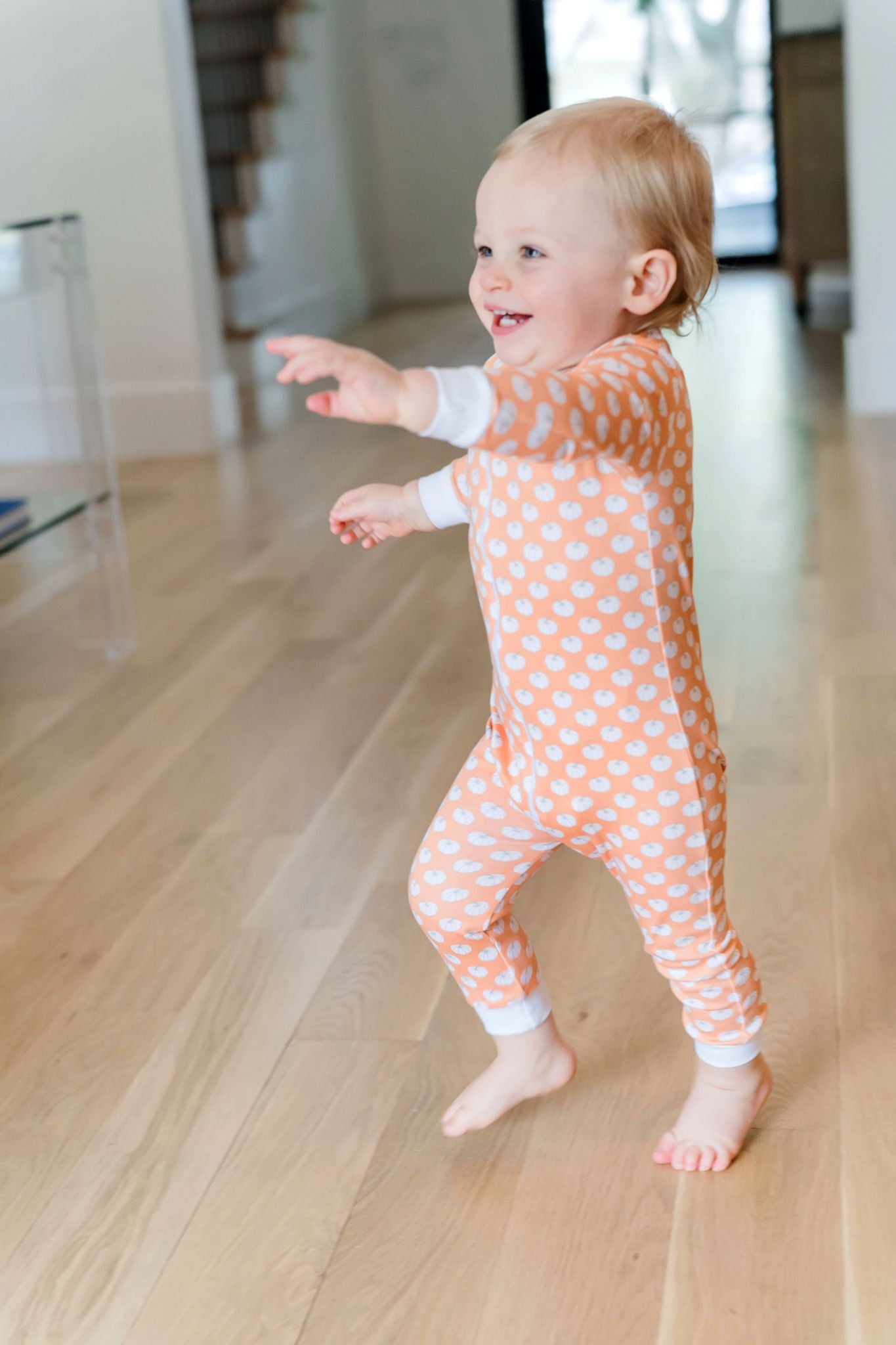 Lila & Hayes - Parker Zipper Pajama Fall Pumpkins