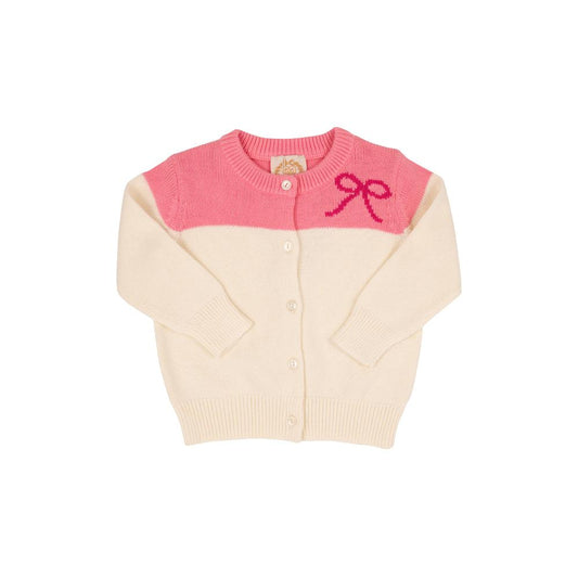 TBBC - Izzy's Intarsia Cardigan Palmetto Pearl/Hamptons Hot Pink