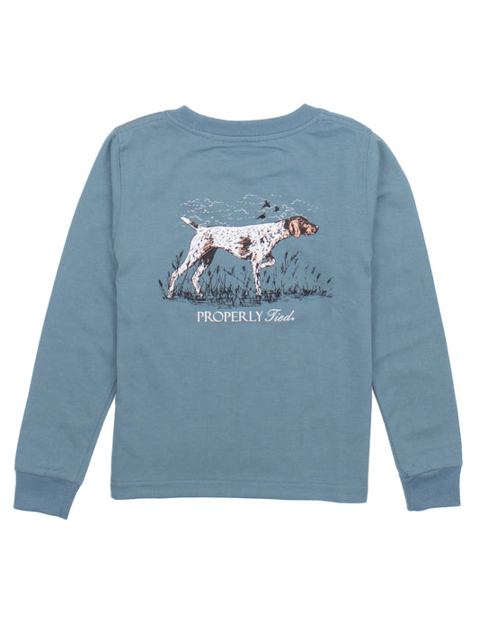 Properly Tied - Boys Pointer Steel Blue Shirt