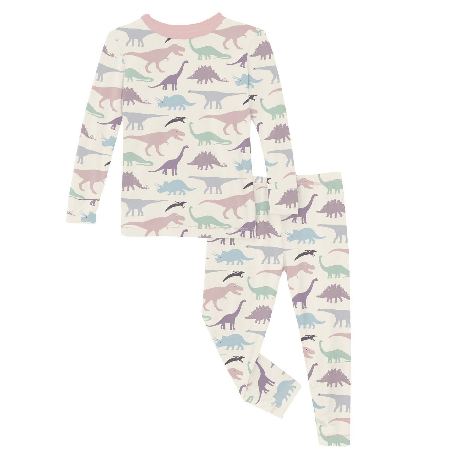 Kickee | Lavender Dino Pajama Set