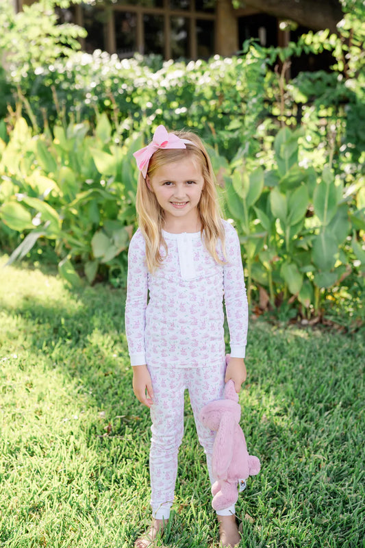 Lila & Hayes - Alden Pajama Set Bunny Hop Pink