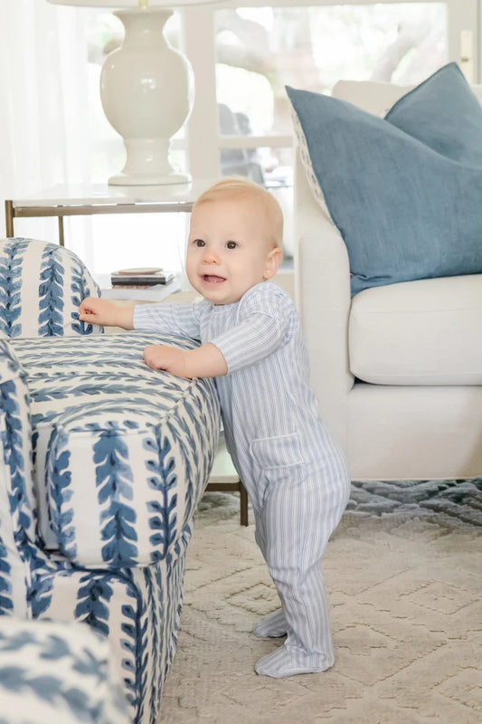 Lila & Hayes - Preston Romper Stripes in Blue