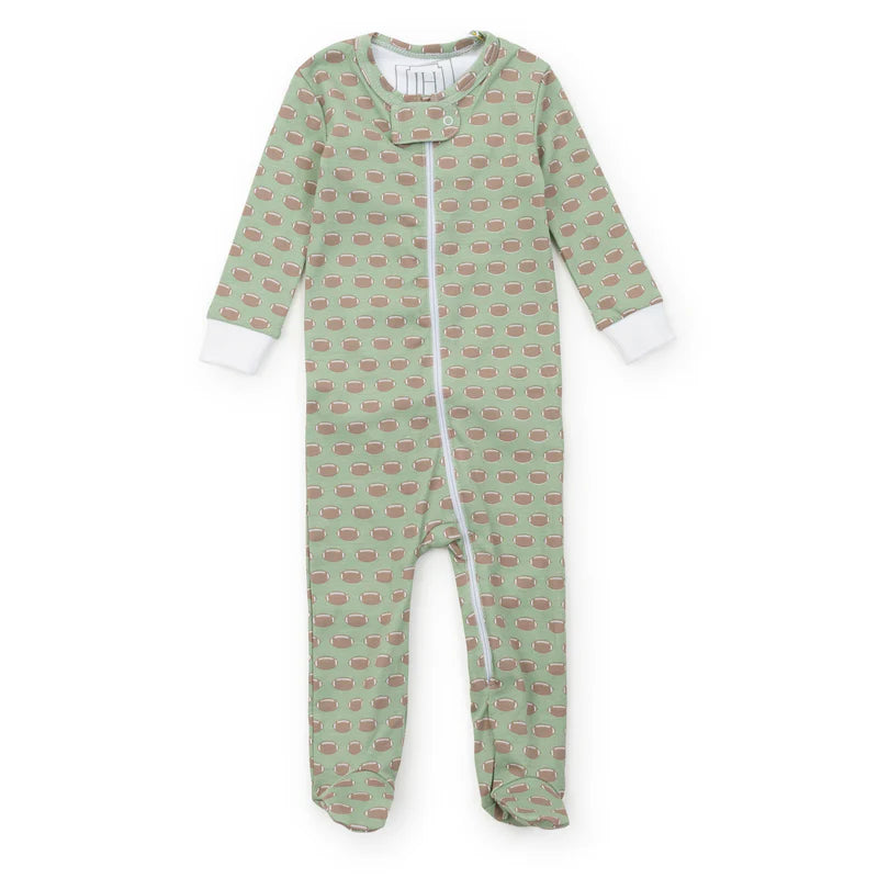 Lila & Hayes - Parker Zipper Pajama Football