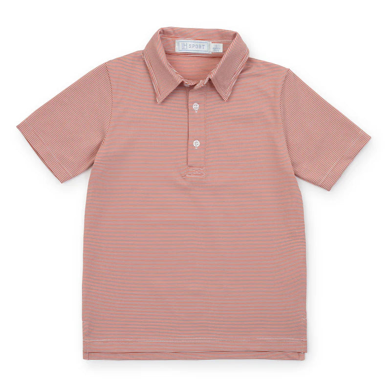 Lila & Hayes - Will Performance Polo Orange Stripe