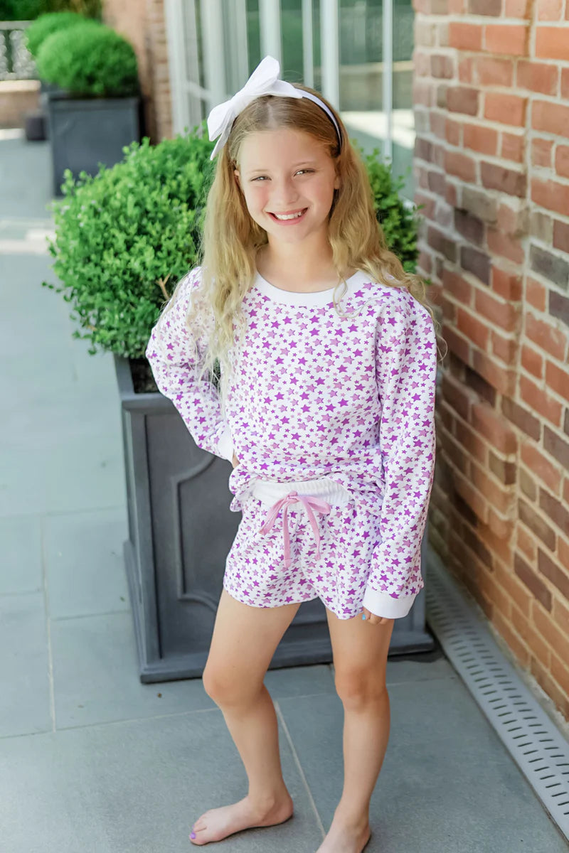 Lila & Hayes - Stella Sweatshirt Short Set Rock Stars