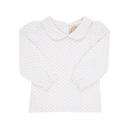 TBBC - Maude's Peter Pan Collar Shirt LS Sandpearl Pink Microdot