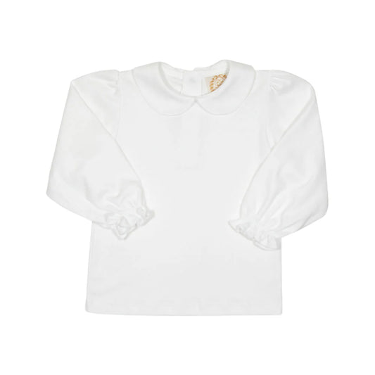 TBBC - Maude's Peter Pan Collar Pima LS Worth Ave White