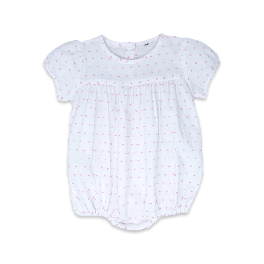 Lullaby Set - Mother May I Bubble White/Pink Swiss Dot