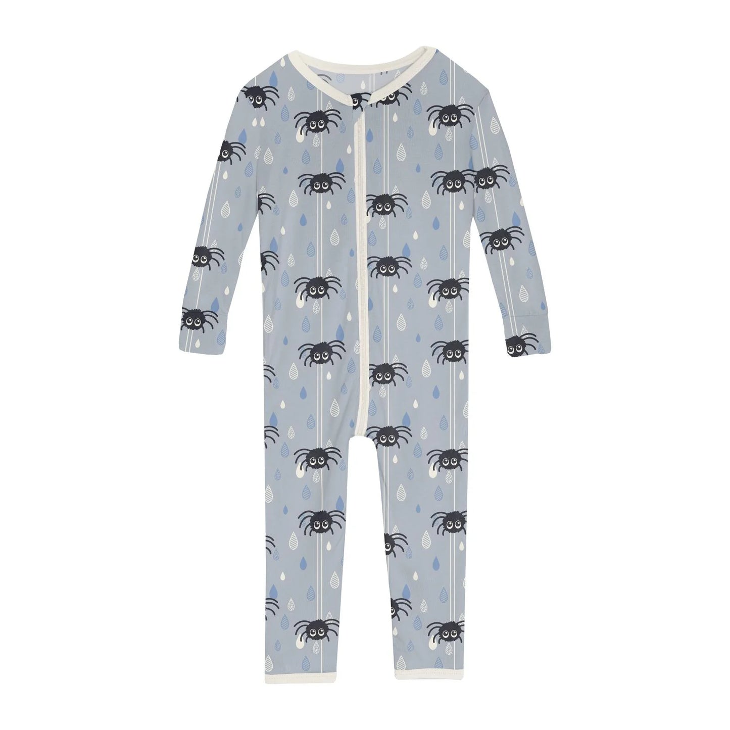 Kickee Pants - Print Convertible Sleeper Pearl Blue Itsy Bitsy Spider