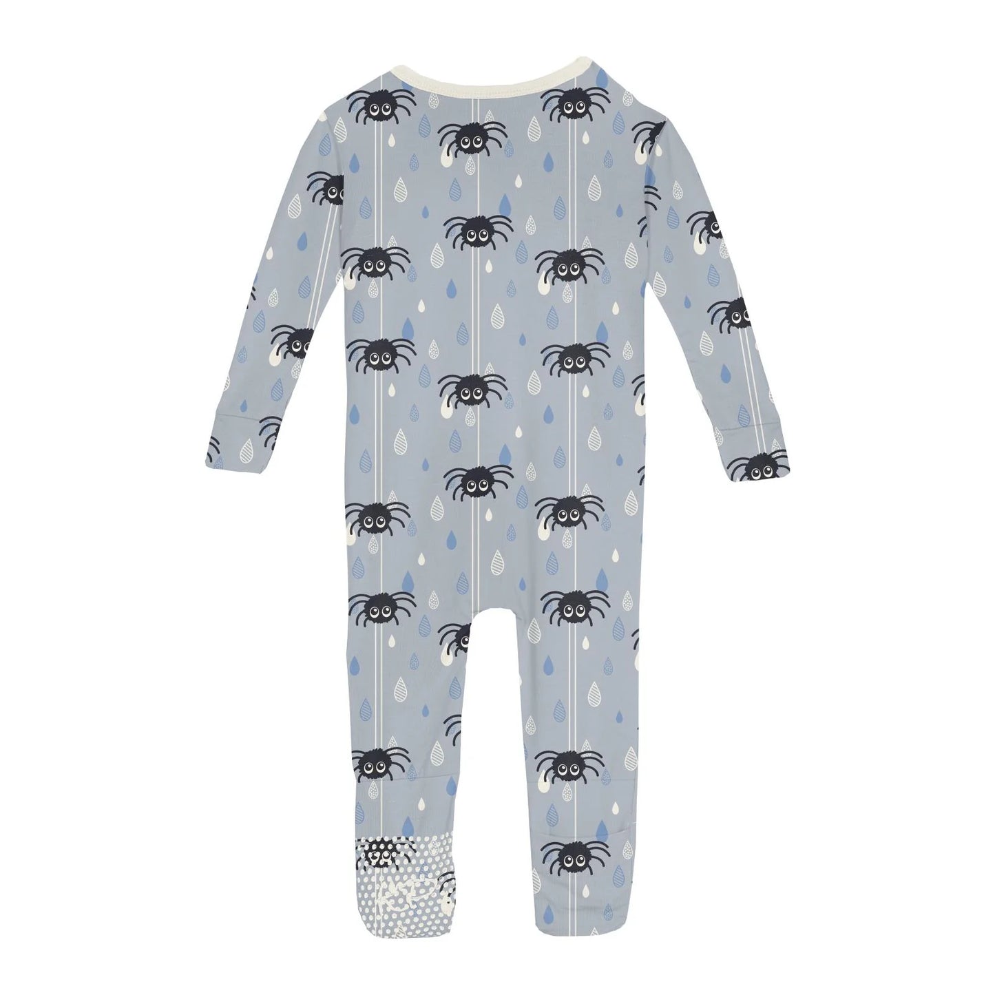 Kickee Pants - Print Convertible Sleeper Pearl Blue Itsy Bitsy Spider