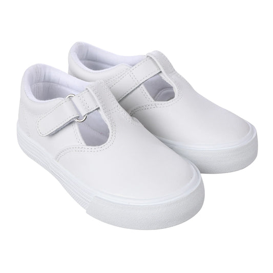 Oomphies - Khloe White Leather T-Strap