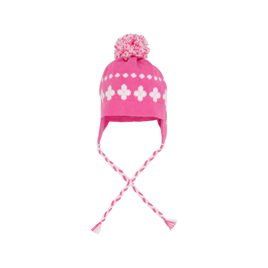 TBBC - Parrish Pom Pom Hat Hamptons Hot Pink/Worth Ave White