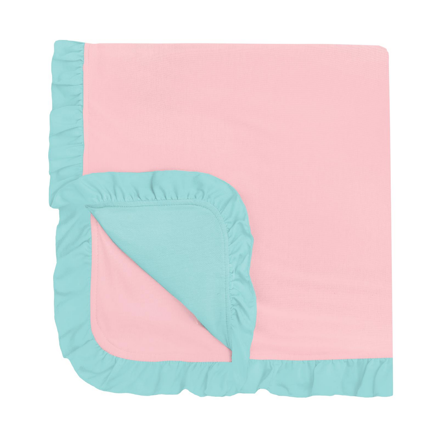 Kickee Pants - Ruffle Stroller Blanket Lotus/Summer Sky