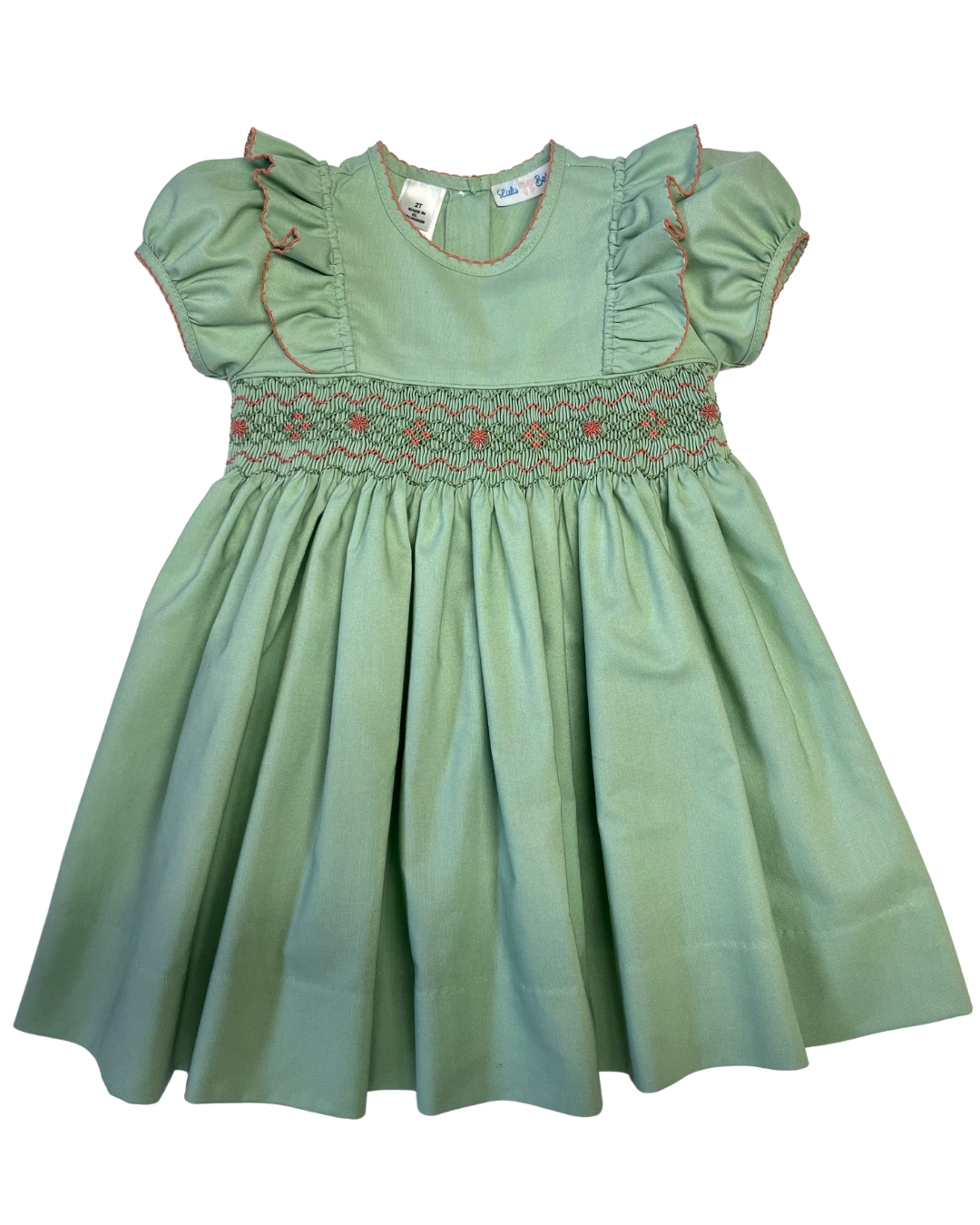 Lulu Bebe | Sage Smocked Rose Dress