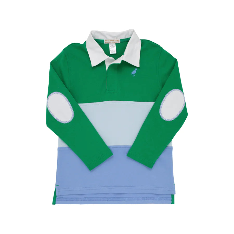 TBBC - Rollins Rugby Shirt Kiawah Kelly Green/Buckhead/Barbados Blue