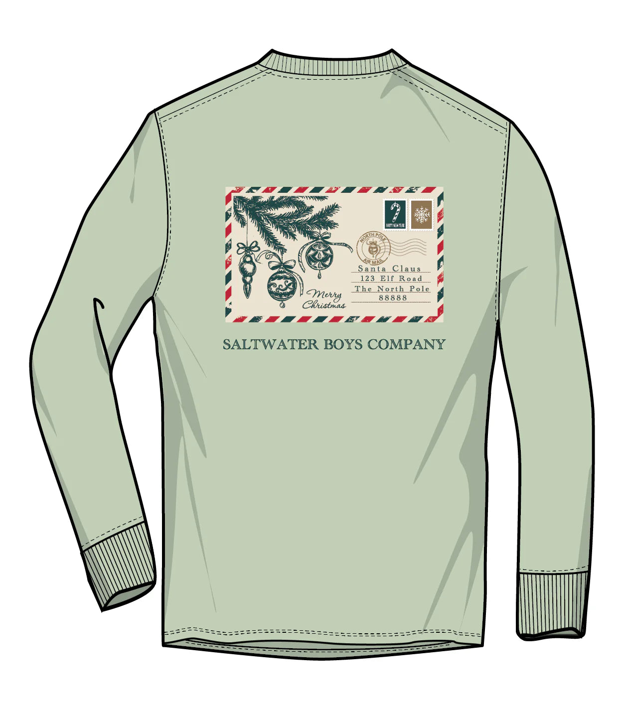 Saltwater Boys - Christmas Postcard Graphic Tee