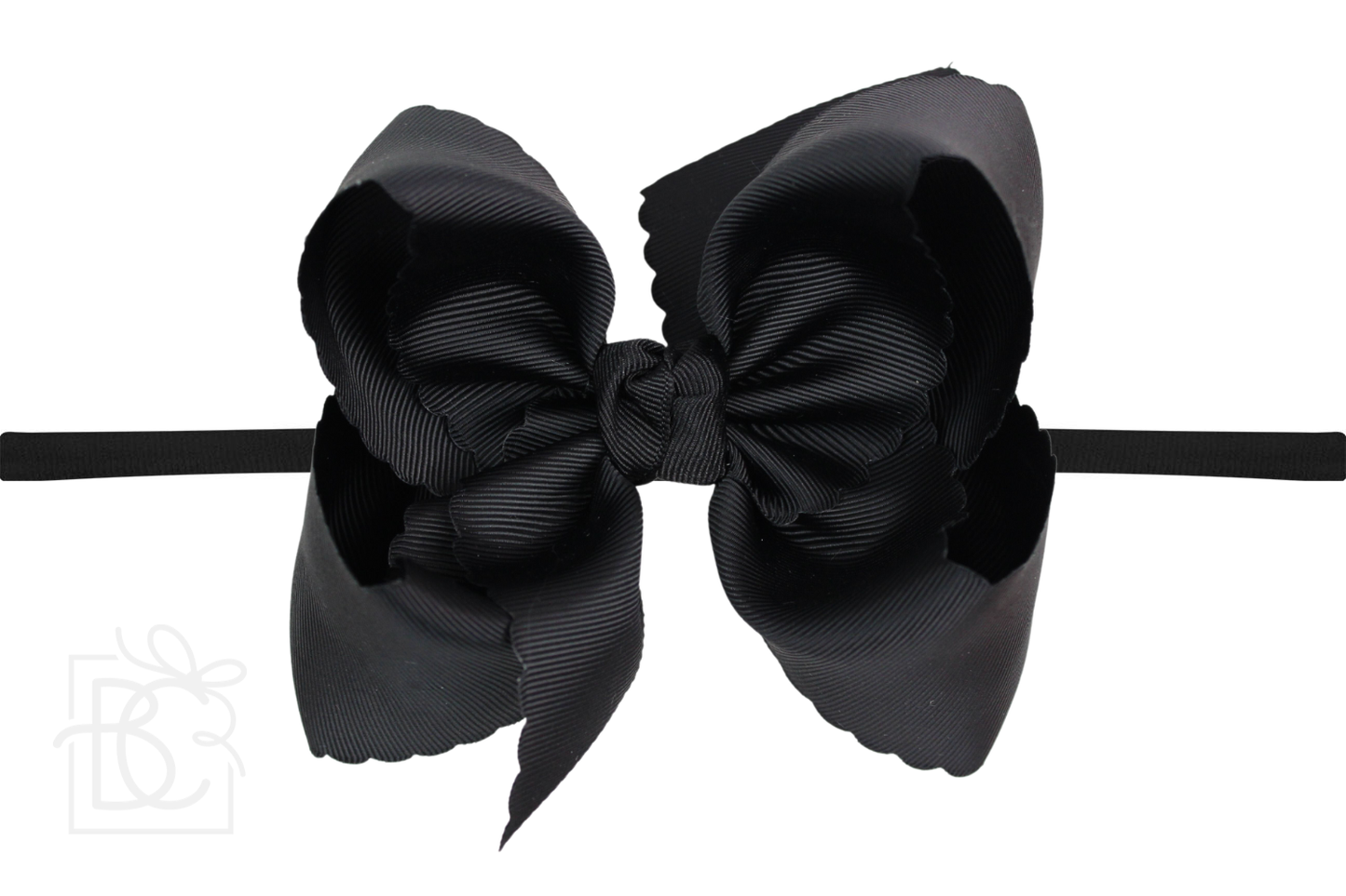 Beyond Creations - Scalloped Edge Ribbon Pantyhose Headband 5.5" Bow