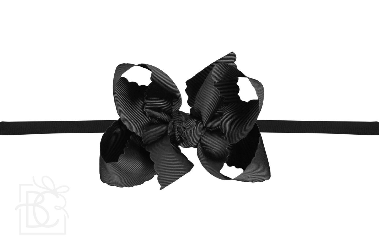 Beyond Creations - Scalloped Edge Ribbon Pantyhose Headband 4.5" Bow