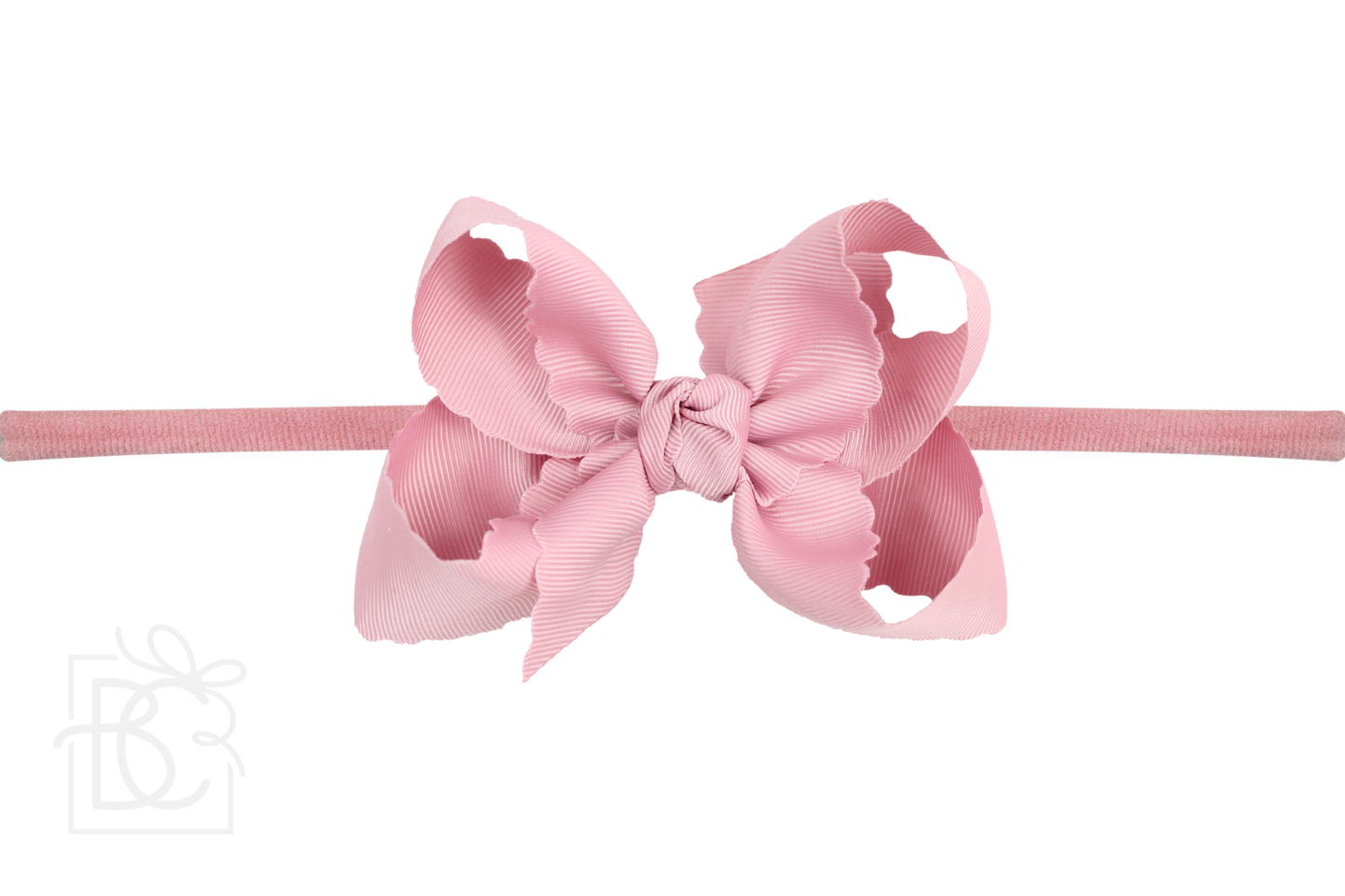 Beyond Creations - Scalloped Edge Ribbon Pantyhose Headband 4.5" Bow