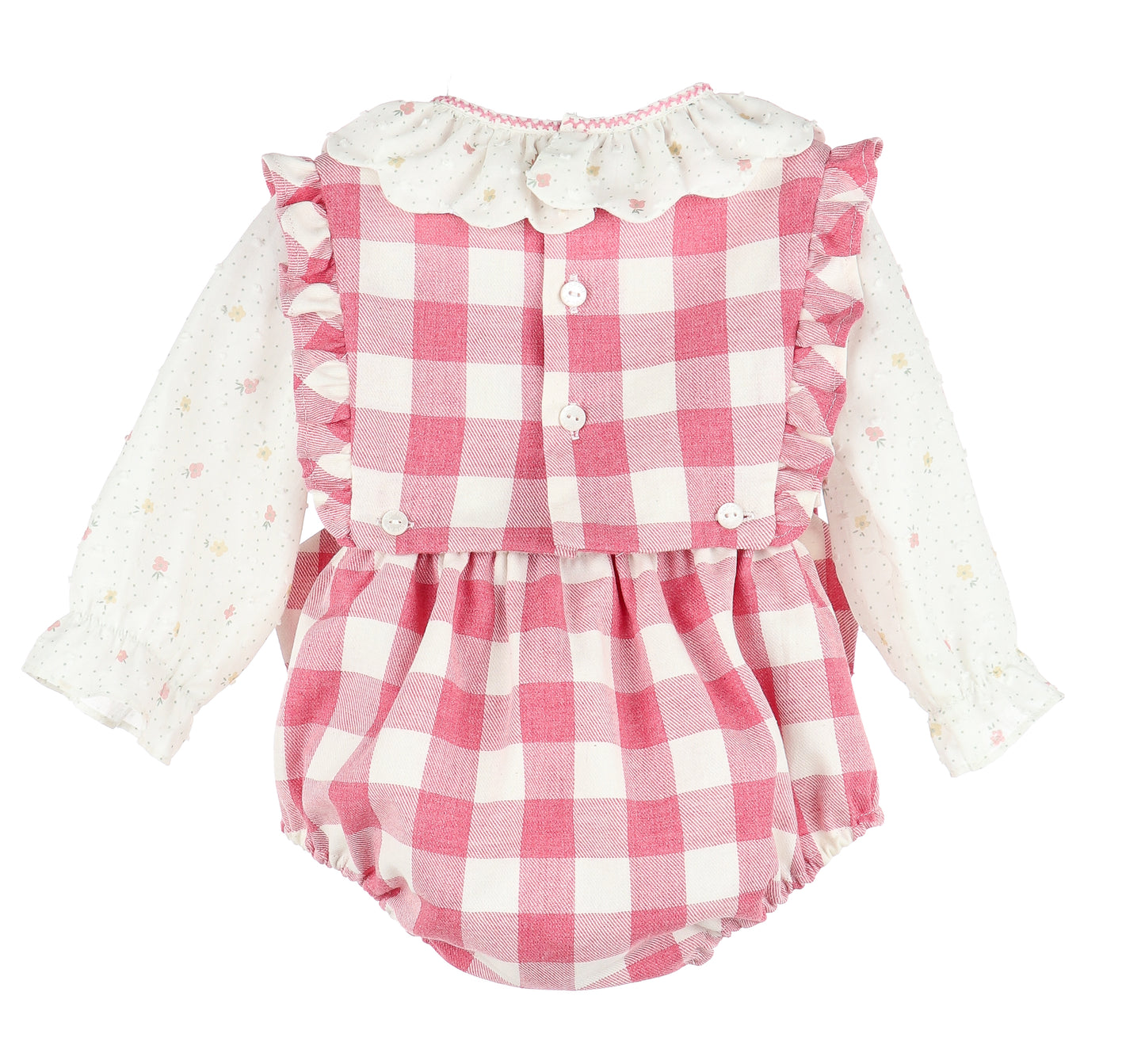 Sophie & Lucas - Prim Pink Check Overall Set