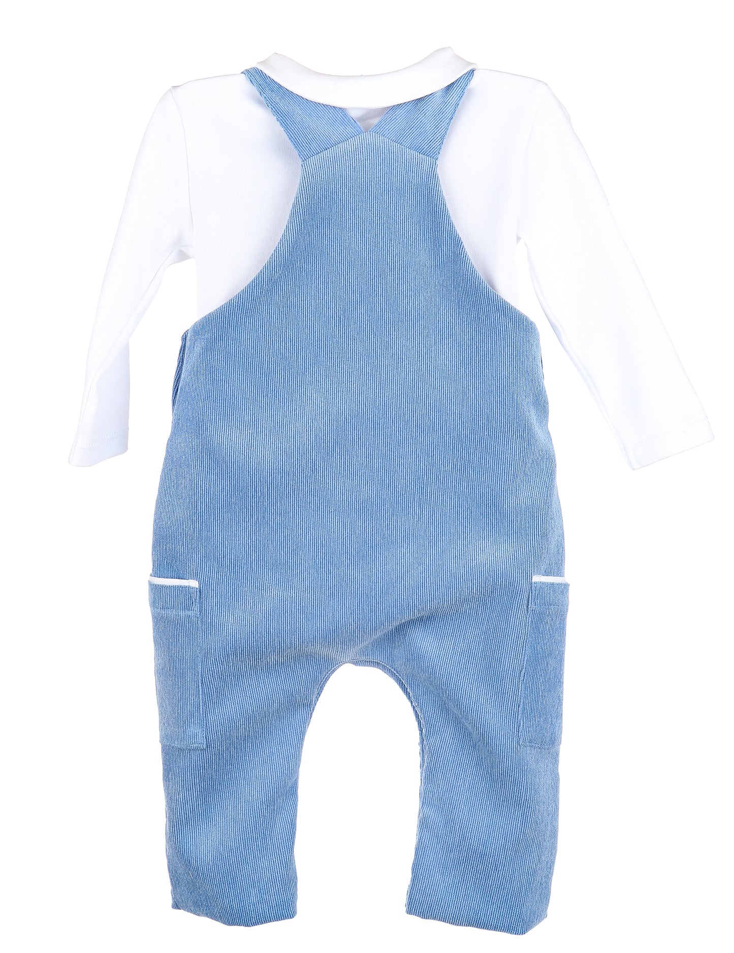 Sophie & Lucas - Comfy Cord Blue Overall Set