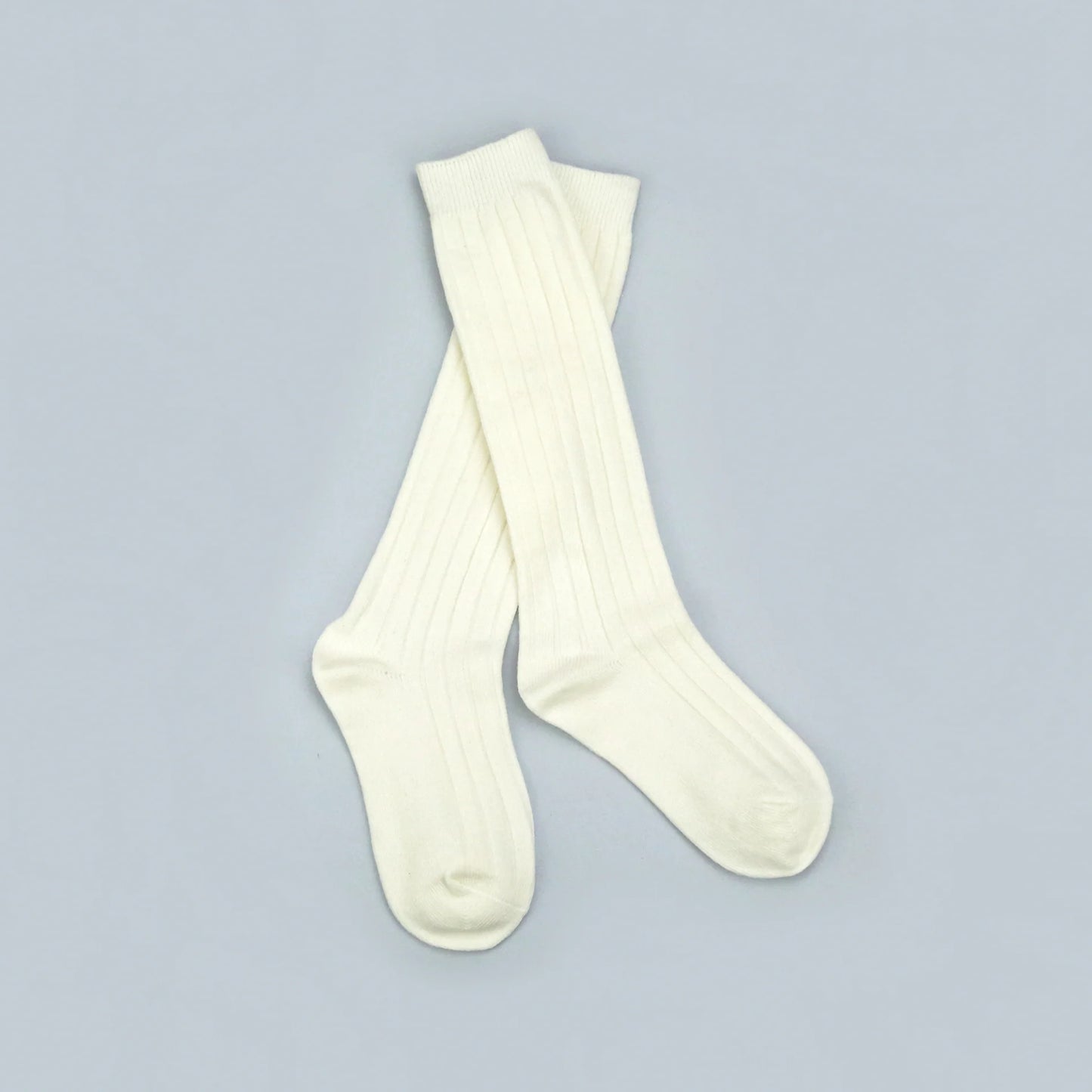 L'Amour - Ribbed Knee Socks White