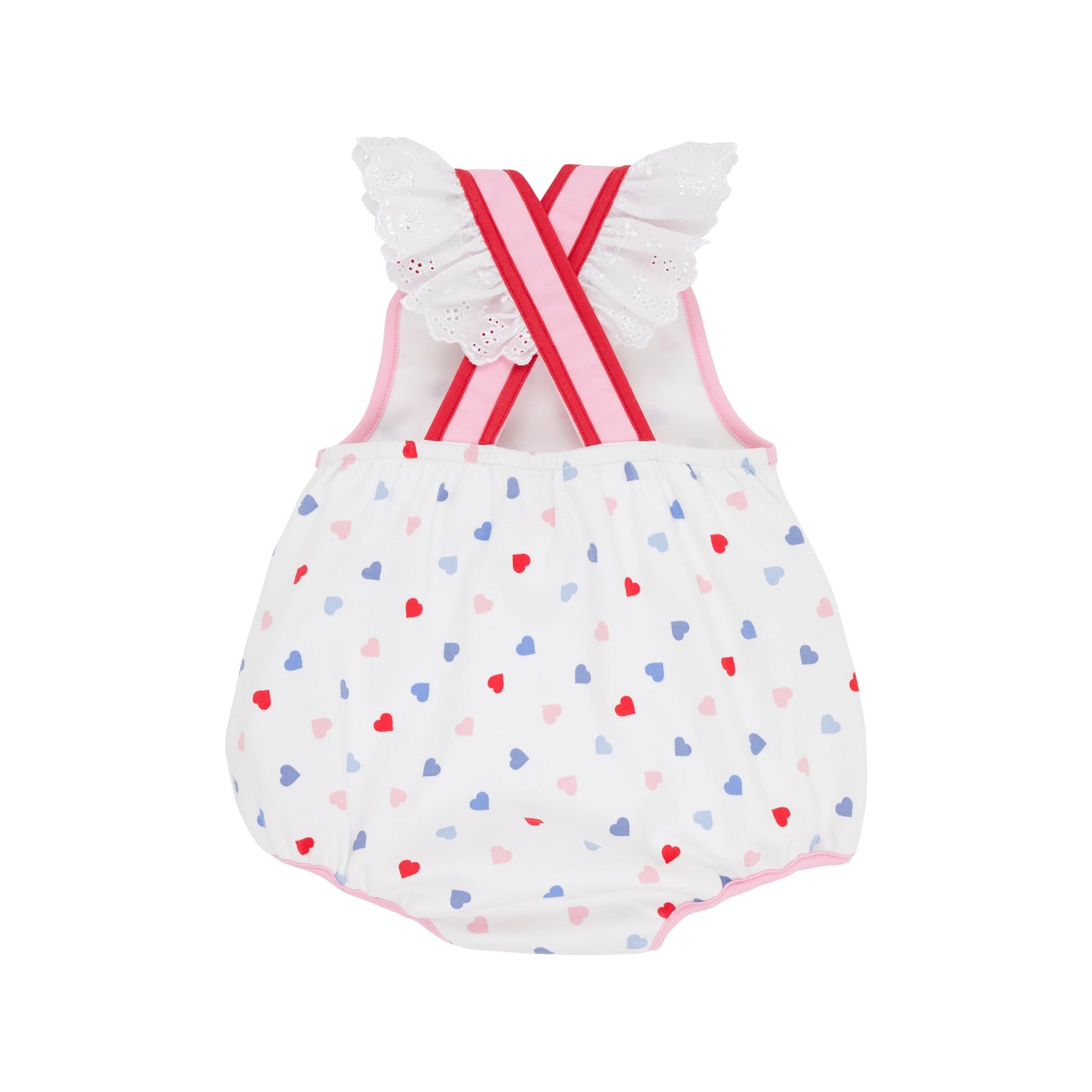 TBBC - Saylor Sunsuit Happy Hearts/Pier Party Pink/Red