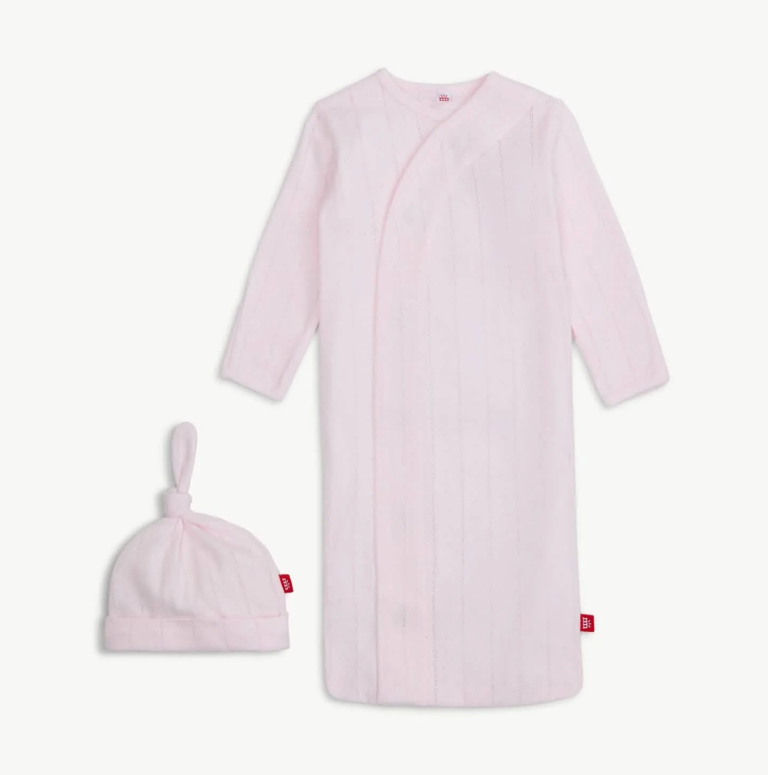 Magnetic Me - Love Lines Pink Pointelle Gown & Hat Set