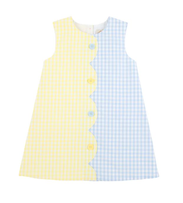 TBBC - Kennedy Colorblock Dress Lake Worth Yellow Gingham/Buckhead Blue Gingham