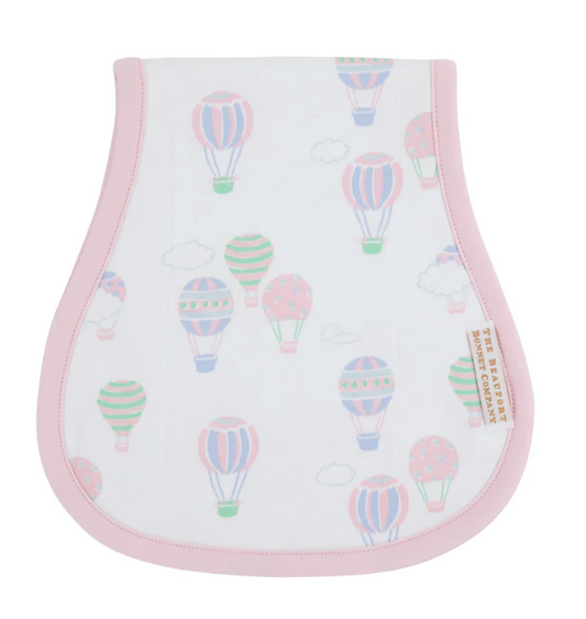 TBBC - Oopsie Daisy Burp Cloth Up Up and Away (Pink) with Palm Beach Pink