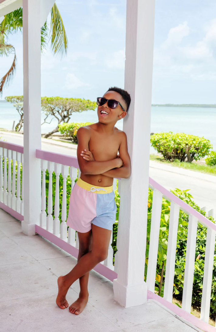 TBBC - Country Club Colorblock Trunks Pastel Perfection/Worth Avenue White Stork