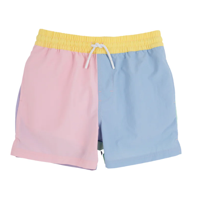 TBBC - Country Club Colorblock Trunks Pastel Perfection/Worth Avenue White Stork