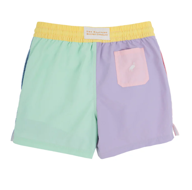 TBBC - Country Club Colorblock Trunks Pastel Perfection/Worth Avenue White Stork