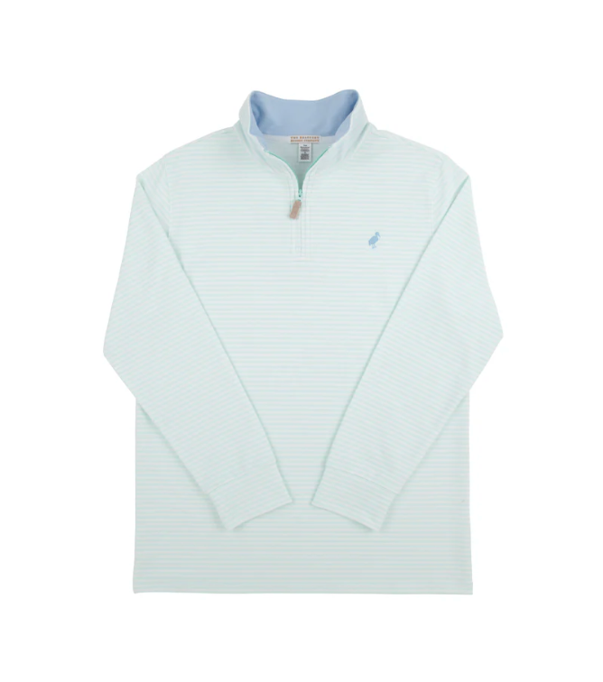 TBBC - Hayword Half-Zip (Men's) Sea Island Seafoam Stripe with Beale Street Blue