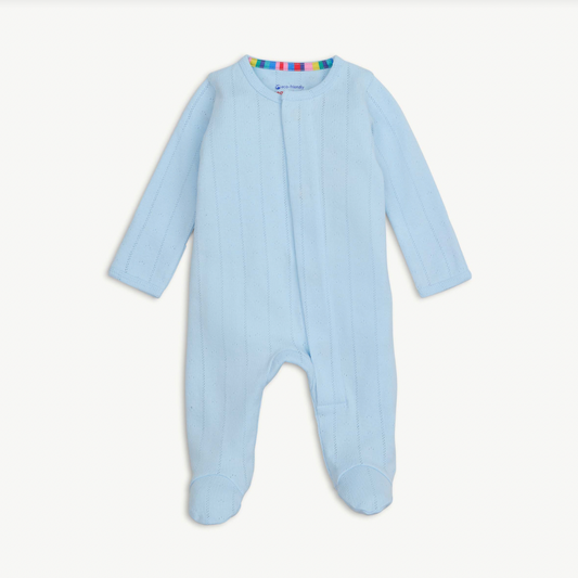 Magnetic Me | Blue Love Lines Pointelle Footie