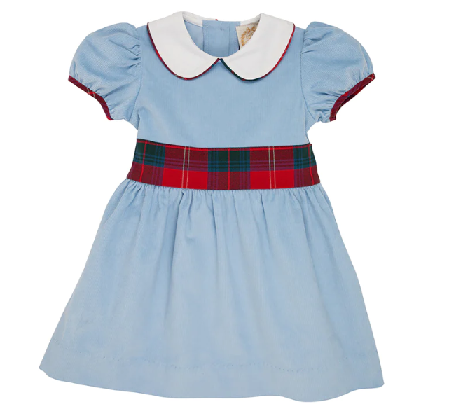 TBBC - Cindy Lou Sash Dress - Corduroy - Barrington Blue/Middleton Place Plaid