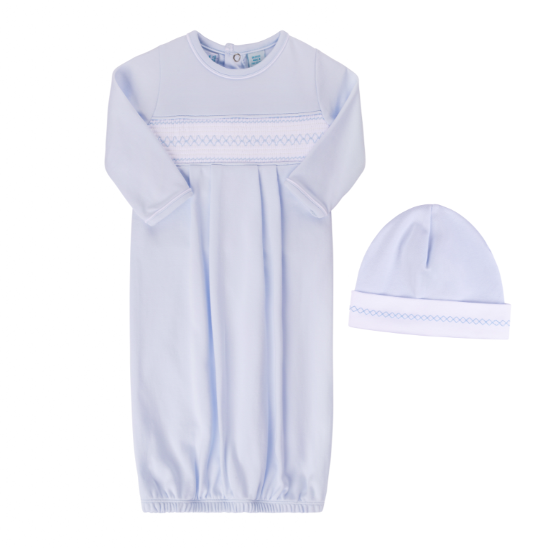 Feltman Brothers - Baby Boy Smocked Argyle Gown/Hat Set