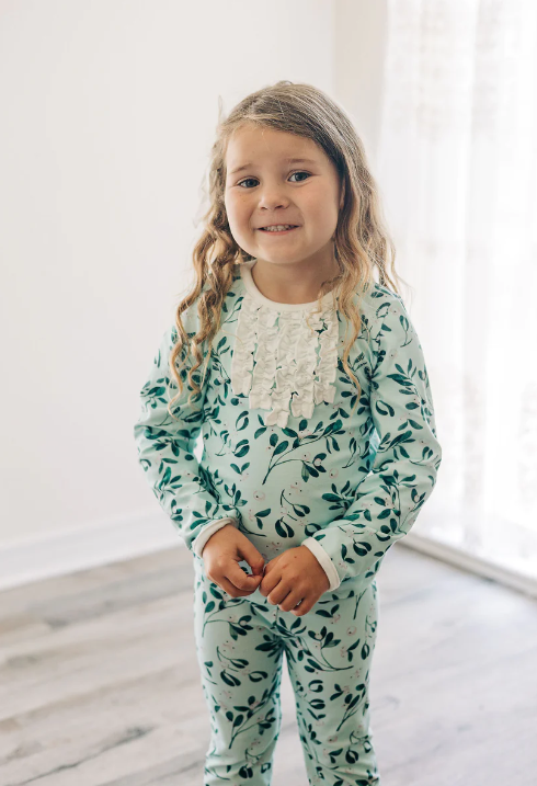 Sugarbee - Mistletoe Ruffle Buttflap PJs