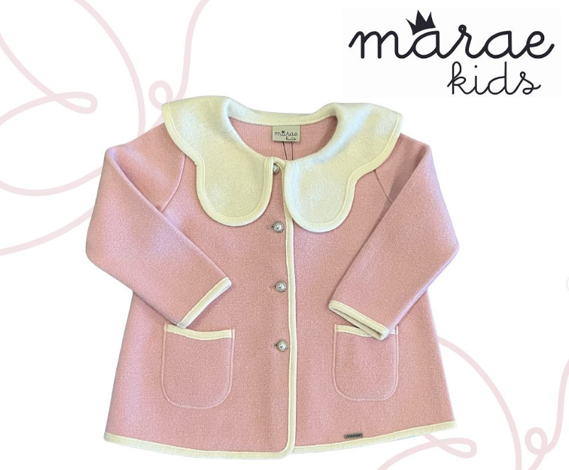 Marae - Petal Bib Collar Coat Pink