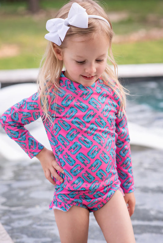 Blue Quail - Alligator Girl's Swimsuit