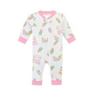 Baby Club Chic - Icepops Pink Trim Coverall