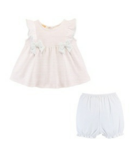 Baby Club Chic - Pink Stripes Bloomer Set