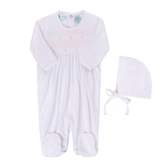 Feltman Brothers - Smocked Bullion Girls Romper/Hat