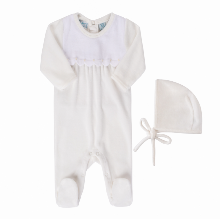 Feltman Brothers - Dressy Velour Romper/Hat